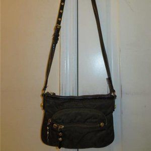 MAXX BROWN NYLON SHOULDER HANDBAG